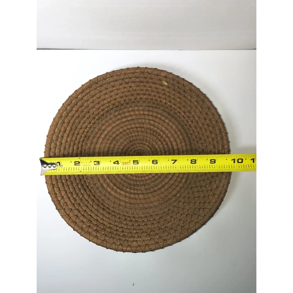 Coiled Handmade Woven Bowl Basket Plate Table Or‎ Wall Decor Pine Needle Straw